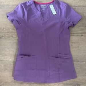 Scrubstar Women's Purple V-Neck Short Sleeve Scrub Top